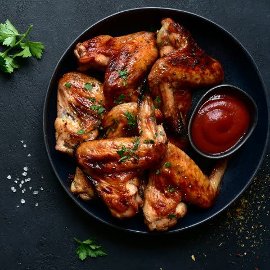 Alitas de pollo a la barbacoa.