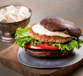 Falsa hamburguesa de portobello Falsa hamburguesa de portobello