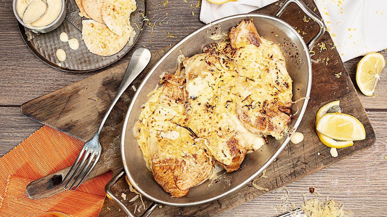 POLLO CON GRATIN DE PARMESANO – - Receta