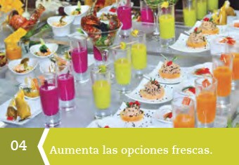 Considera montajes con frutas y verduras. Considera montajes con frutas y verduras.