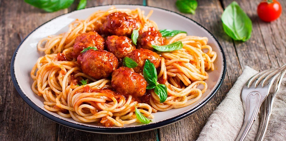 Fotografía para pasta con albóndigas Fotografía para pasta con albóndigas