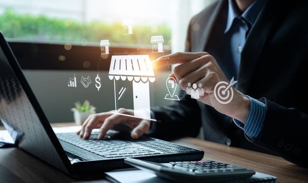 Franchise business concept, franchise network business marketing plan for branch growth and expansion. Successful franchise businesses excel in both the franchising model and marketing strategies.