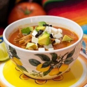 Foto de sopa de tortilla Foto de sopa de tortilla