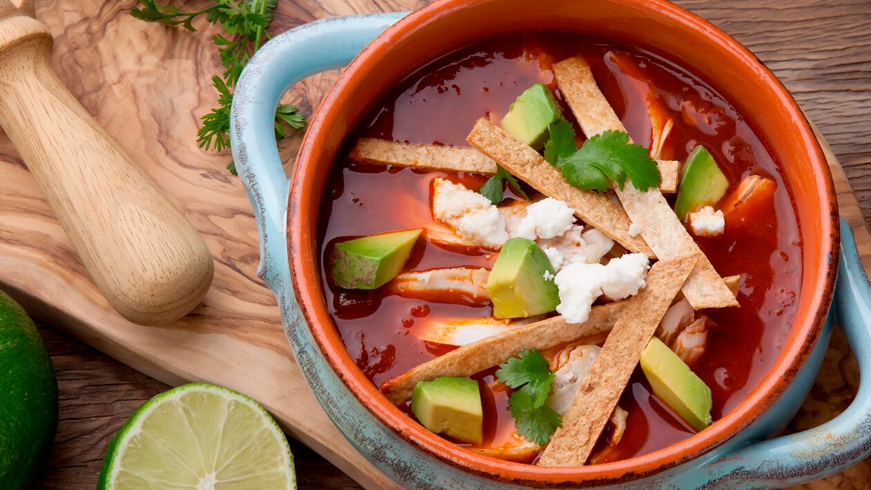 Foto de sopa de tortilas Foto de sopa de tortilas